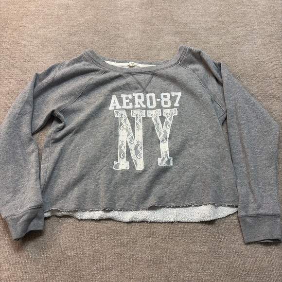 Aeropostale Sweaters - Gray Aero 87 NY Sweatshirt 1808